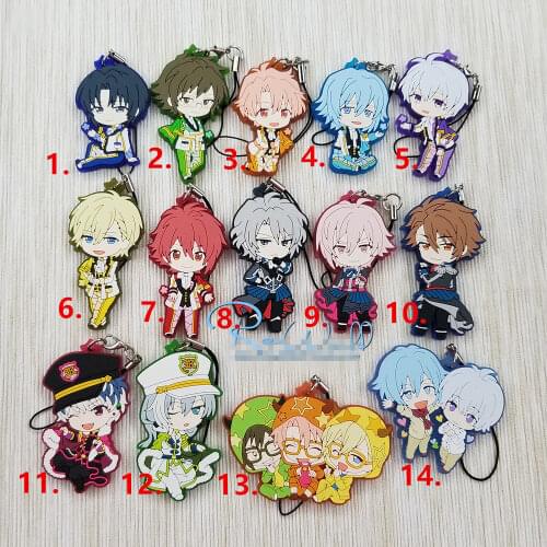 T945 Anime idolish7 rubber Keychain Key Ring Straps Rare cosplay