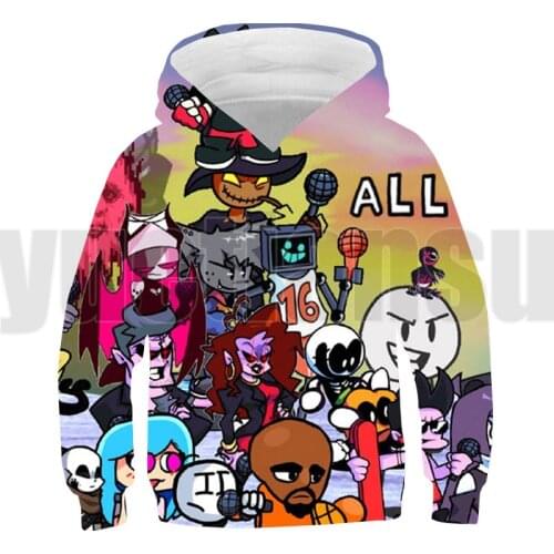 3D Print Friday Night Funkin Hoodie Men Streetwear Children Game Anime Oversize Pullover Kids Sweatshirt Fashion Coats Clothing