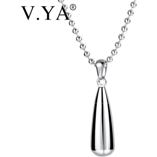 V.YA Fashion Openable memorial Pendant necklace Stainless steel perfume bottle waterproof necklaces for women jewelry Birthday