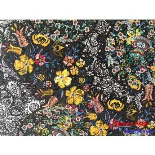 High Quality flower pattern Faux PU Leather fabric for DIY sewing sofa table shoes bags bed material(1 yard)