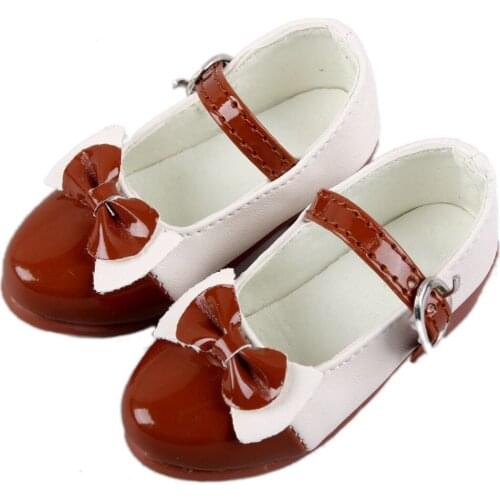 [wamami] 1/4 Brown Lace-Up Bowknot Fairlady Leather Shoes For MSD BJD Dollfie