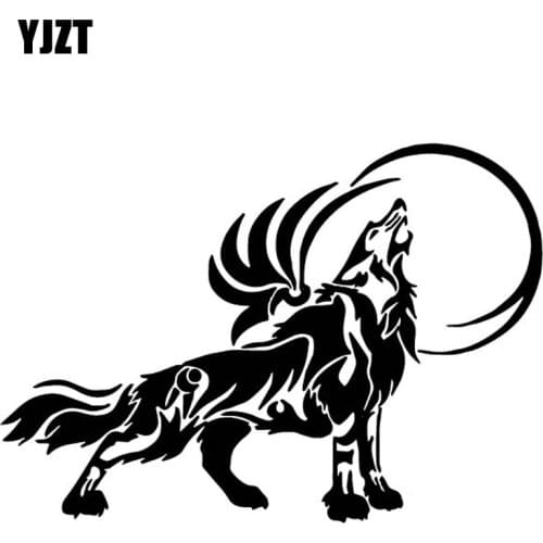 YJZT 17.8CM*12.6CM Wolf Personality Car Stickers Bumper Fashion Decor Vinyl Decal Black/Silver C4-1192