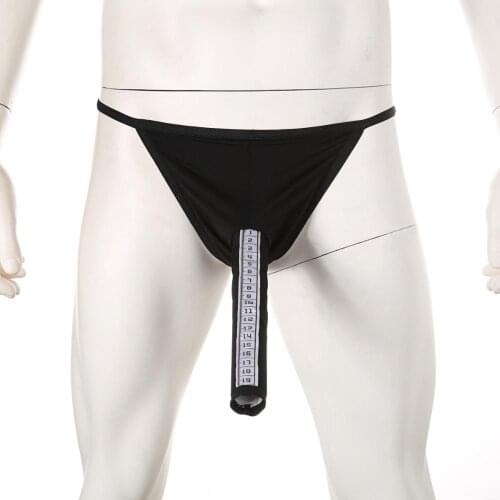 Funny Mens Elephant Nose Thong Ruler Scale Sexy T-back Male Erotic Novel Underwear G-string
