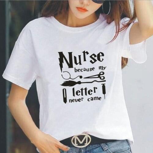 Women Tshirt Short Sleeve Casual Tee Shirt Femme Fashion Nurse Letter Print T Shirt Women Tops Harajuku Tshirt Camiseta Mujer