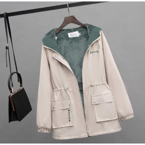 Women Feelce Hooded Jacket Spring And Autumn Casual Style Woman Parkas Female Clothing