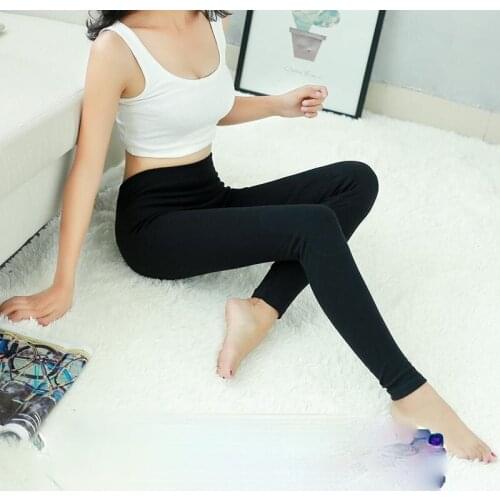 2021 Women Autumn Winter New Solid Casual Leggings Female Fitness Slim Stretch Trousers Ladies Elastic Waist Warm Pants E418