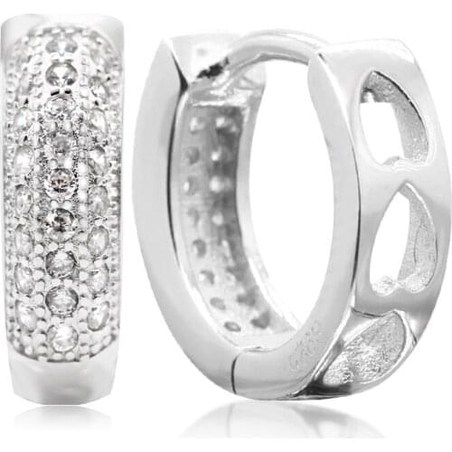 AAA Dazzling Hoop Earrings For Women 925 Sterling Silver Earrings Heart Imprint Exquisite Design Wedding Jewelry Gift Jewelry