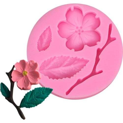 1PC Candy Mould Peach Blossom Shape Fondant Molds Cake Stencils Kitchen DIY Tools Random Color