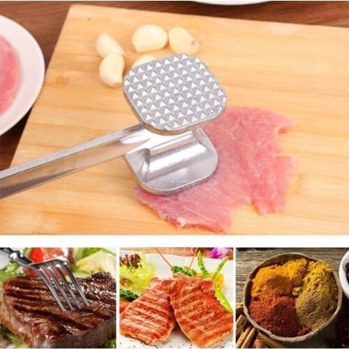 1pcs Meat Tenderizers Aluminum Alloy Loose Tenderizers Meat Hammer Pounders Knock-sided For Steak Pork Kitchen Tools