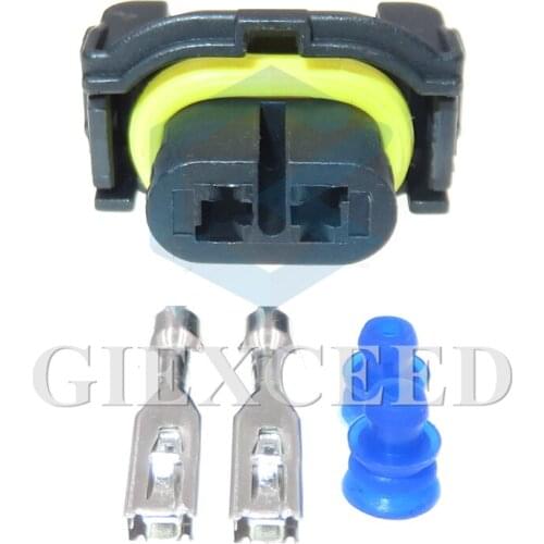 2 Sets 2 Pin 2.8 Series Car Headlight Waterproof Cable Harness Sealed Connector Auto Parts Electric Wire Socket