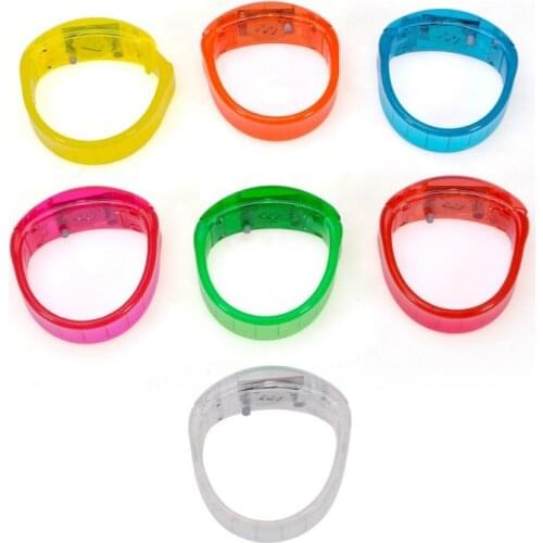 50pcs/lot Solid color Voice Control LED Bracelet Sound Activated Glow Bracelet For Party Clubs Concerts Dancing cheers lin2928