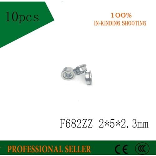 Free Shipping 10PCS F682 F682ZZ 2*5*2.3mm ABEC-3 flange bearing ZZseals Bushing ball bearings