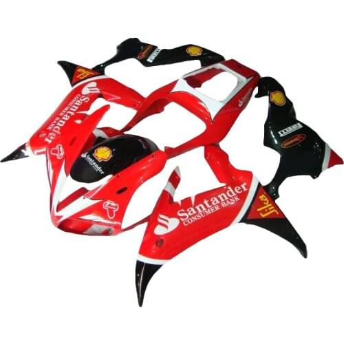 Free custom red black fairings for YAMAHA R1 fairing kit 02 03 R 2003 R1 2002 fairing kitsKT18