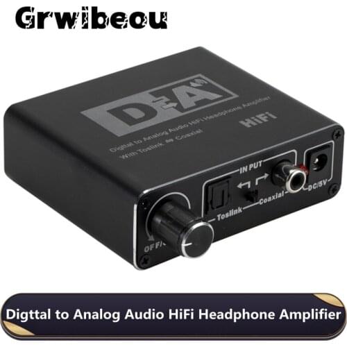 Digital To Analog Audio Converter HIFI DAC Amp Decoder 3.5mm AUX RCA Amplifier Adapter Toslink Optical Coaxial Output DAC 24bit