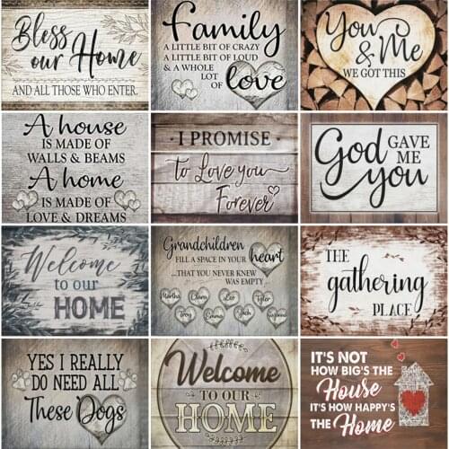 EverShine Diamond Embroidery Landscape Diamond Art Painting Full Square Text Beaded Needlework Handmade Gift Letter Home Decor