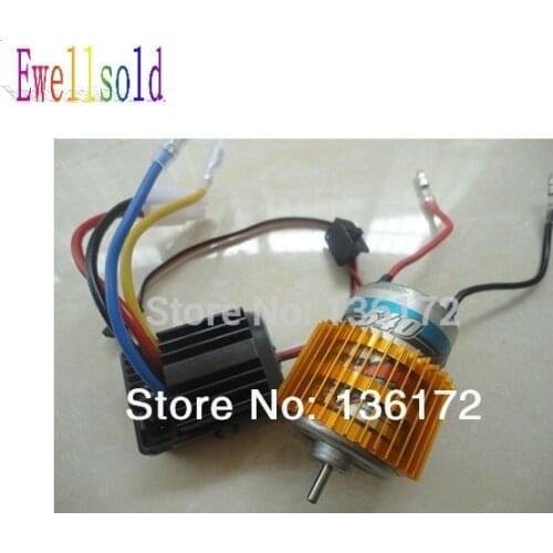 Ewellsold 1/10 rc car 540 Brush motor + 320A 40amp Brush ESC waterproof WP-1040