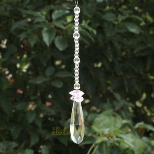 Feng shui 76mm crystal pendants&14mm octagon beads healing crystals suncatcher wedding decoration,crystal chandelier parts N39