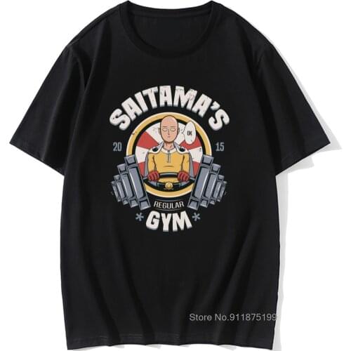 One Punch Man Japanese Anime T Shirt Harajuku Vintage Mens Plain T Shirts Premium Cotton Camisas Hombre Mens Tshirt