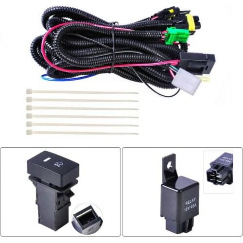 H11 Fog Light Wire Harness Wiring Sockets Switch With LED Indicators For Honda Nissan