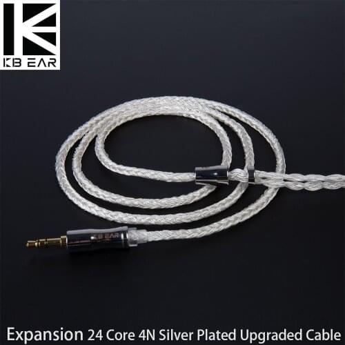 AK KBEAR Expansion 24 Core 4N Silver Plated Upgraded Cable 2.5mm/3.5mm/4.4mm In-ear Earphones Cable KBEAR KS2 KS1 BLON BL-01