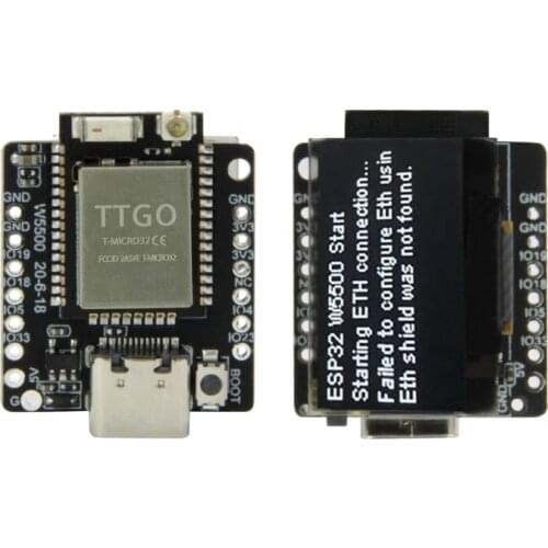 LILYGO® TTGO T-Lite W5500 ESP32 Main Chip SSD1306 0.96 Inch Oled Type-C USB Programming Development Board