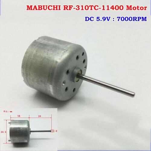 MABUCHI RF-310TC-11400 D/V 5.9 DC 3V-6V 7000RPM 24mm Long Shaft Mini Round Mute DC Motor