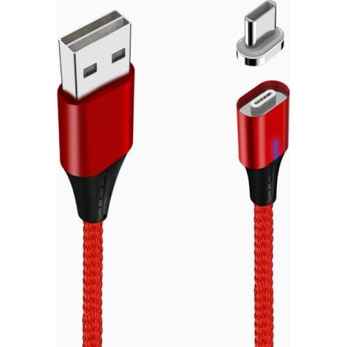 CatXaa Deep Red Magnetic USB Cable Type C Micro Usb Data Magnet Wire 3A Fast Charger Adapter for Huawei Samsung