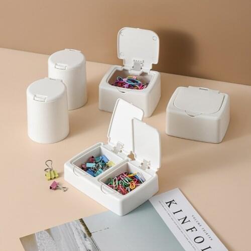 Cute Mini Button Desktop Storage Box with Lid Small Candy Sundries Jewlery Storage Box Kawaii Box Container Storage Organizer