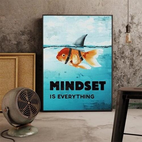 Mindset is Everything Canvas Painting Motivational Quote Canvas Wall Art Canvas Wall Picture Print on Canvas for Home Decoration