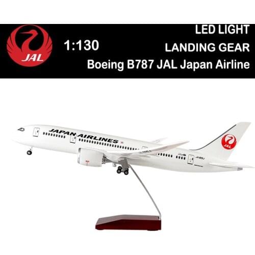1/130 47cm Airplane Boeing B787 Dreamliner Aircraft JAL Japan Airlines Model Light Airliner Plane Adult Toy Display Show Artwork