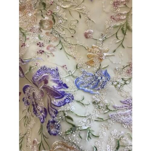 New exquisite three-color bead tube + sequins + high-quality flower embroidery, suitable for fashionable ladies' skirts