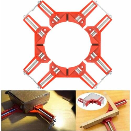 New 4pcs Multifunction 90 degree Right Angle Clip Picture Frame Corner Clamp 100MM Mitre Clamps Corner Holder Woodworking tool