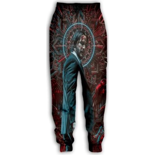 Xinchenyuan New Men/Women Movie John Wick 3D Printed Casual Pants Fashion Streetwear Men Loose Sporting Long Trousers F47