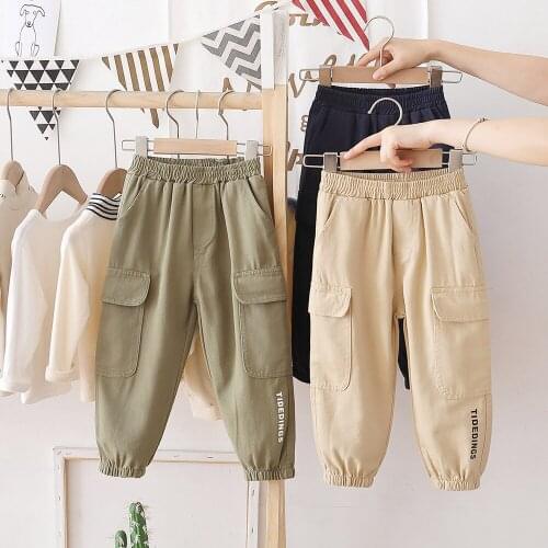 Autumn Boys' New Style Trousers Fashionable And Handsome Childrens All-Match Overalls 2-6 Years Old