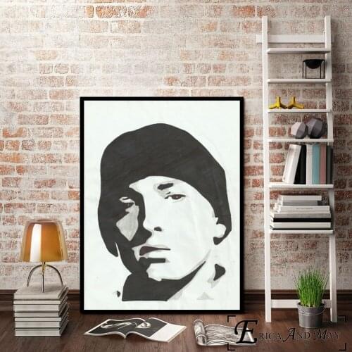 Pop Eminem Portraits Canvas Painting Posters And Prints For Living Kids Room No Framed Wall Art Picture Home Decor On Sale