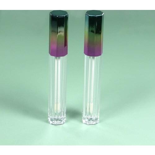10~50pcs 3ML new style Empty Octagonal 3 Color Gradient Cap Lip Gloss Tube DIY Cosmetic Container Makeup Tool