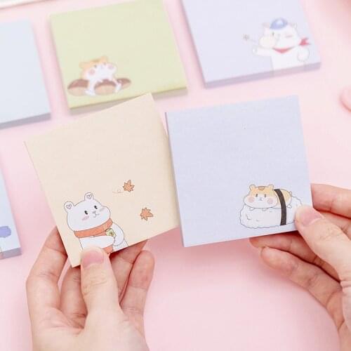 80sheets Cute Note Book Student Cartoon Memo Pads Message Posted It Note Adhesive Paper Sticky Kawaii Stationery School Supplies