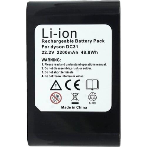 22.2V 2200mAh Li-Ion Replacement Battery for Dyson Vacuum Cleaner DC31 DC34 DC35 DC44 DC45 (ONLY fit TYPE A)