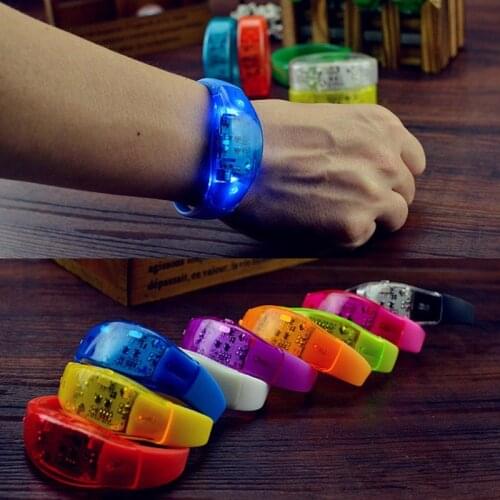 Event Party Sound Control Led Flashing LED Bracelet Colored Wristband For Nightclub Disco Party Music Bar Concert 50pcs/lot