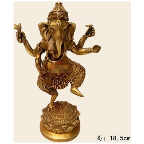 Tibetan Buddhist handmade brass statue mikky dance Elephant king mammon
