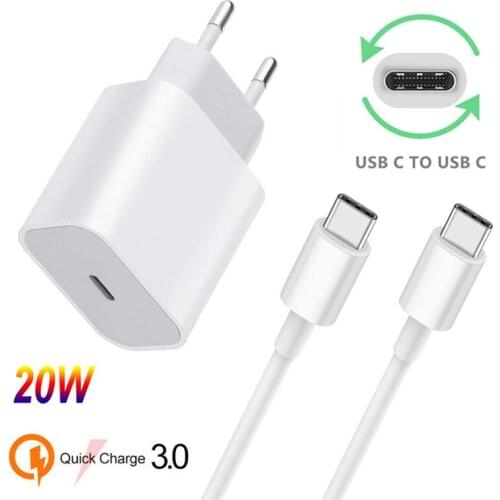 For Huawei P Smart Z 2021 OPPO A53 A52 Realme 6i 6 7 20W PD Fast Charger USB Type C Cable For POCO M3 M2 X3 Phone Charge adapter