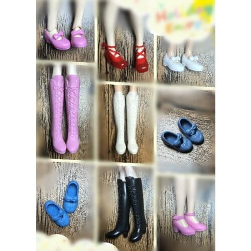 1/6 High Heel Shoes For Dolls For Licca Momoko Doll Blyth doll Shoes Fashion Plastic Shoes For Girls Dolls White Red Shoes