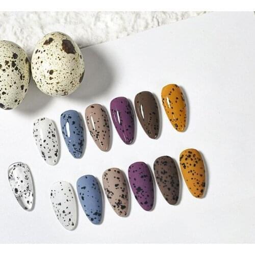 1pcs Quail Eggshell Glue Nail Polish Quail Egg Effect Varnishes For Nails Art Eggshell Hybrid Design Base And Top Coat For Gel