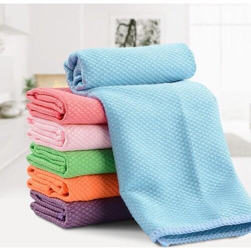 1Pcs Fish Scales Cleaning Cloth Kitchen Anti-Grease Wiping Rags Efficient Wipe Cloth Home Washing Dish Cleaning Towel 30*40CM