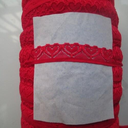 10 yards / lot beautiful red heart-shaped stretch lace width 18 mm DIY clothing accessories Ribbon lace embroidery