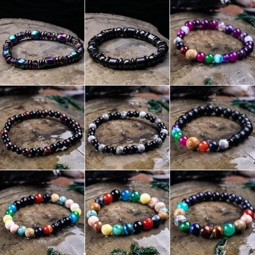 10mm/8mm/6mm Hematite Lava Matt Natural Stone Bracelets Bangles Bracelet Men Jewelry Strand Bracelets Wrap Bracelet Wristband