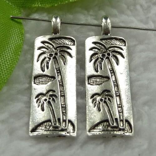 160 pieces antique silver tree charms 31x10mm #946