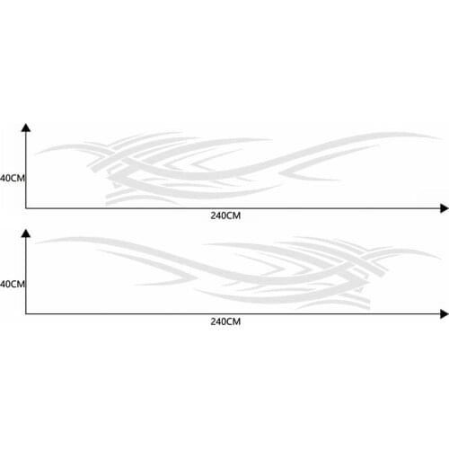 2 pcs Car Side Stickers Flame Pattern Waistline Stripe Sticker Racing Sports Decal Auto Vinyl Film Stickers Universal