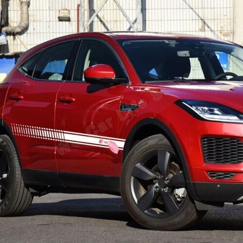 2pcs Car Long Side Stripe Stickers For Jaguar E-PACE F-PACE Car Styling DIY Sticker Vinyl Film