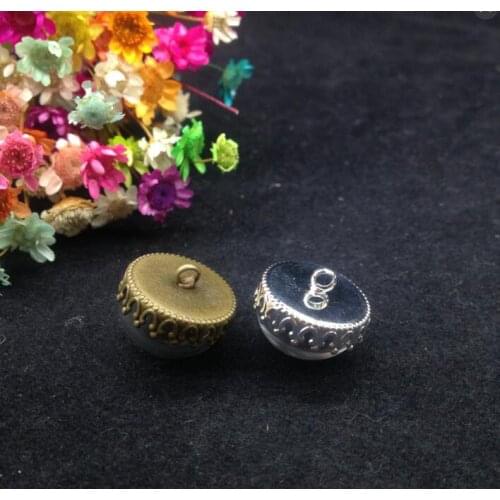 5sets/lot15mm DIY Transparent half round bronze/silver plated glass globe bubble, glass dome, glass bottle, glass vial pendants